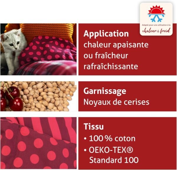 Bouillotte Micro Onde Noyaux de Cerises 3