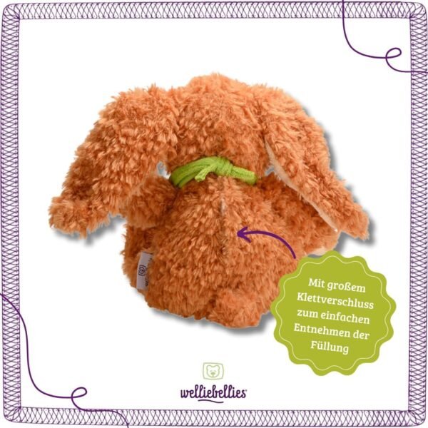 Peluche Bouillotte Lapin Marron Allongé pour Micro-onde 4