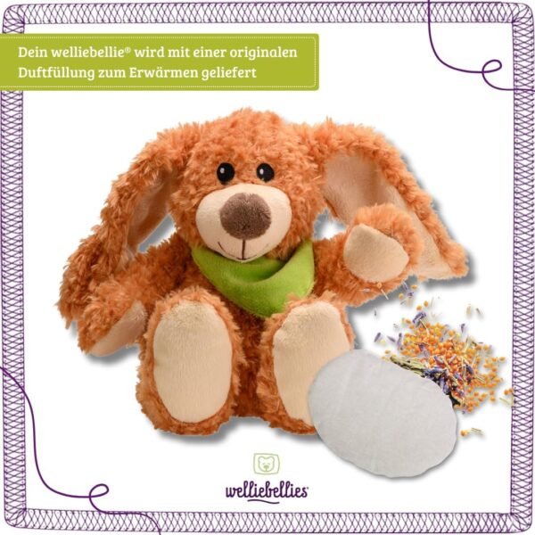 Peluche Bouillotte Lapin Marron Allongé pour Micro-onde 5